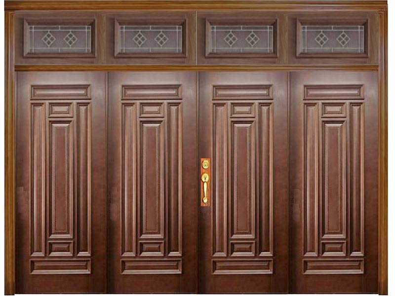 Mẫu cửa gỗ bốn cánh mặt tiền đẹp đều nhau