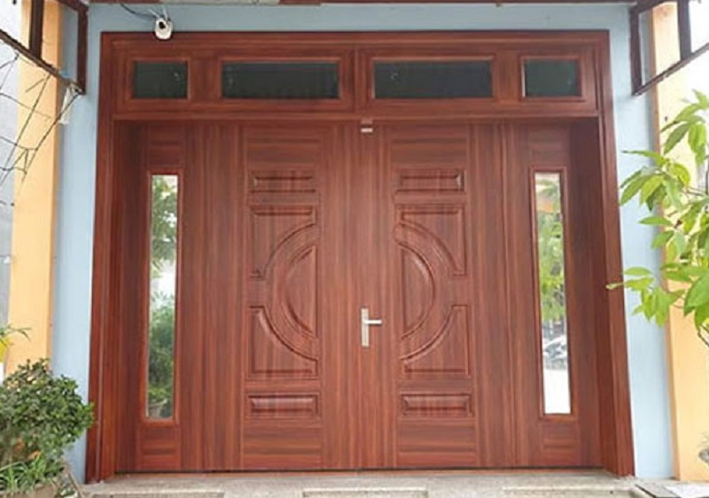 Mẫu cửa gỗ 4 cánh theo phong cách đơn giản