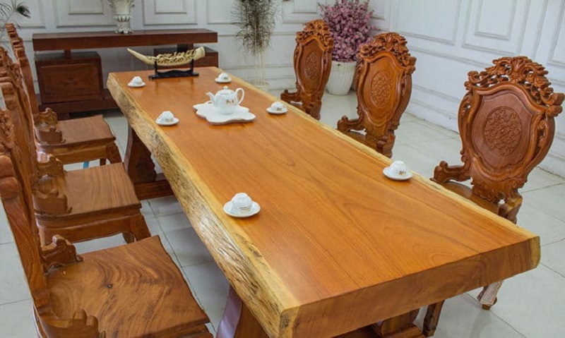 Những mẫu bộ bàn ăn gỗ gõ đỏ 6 ghế